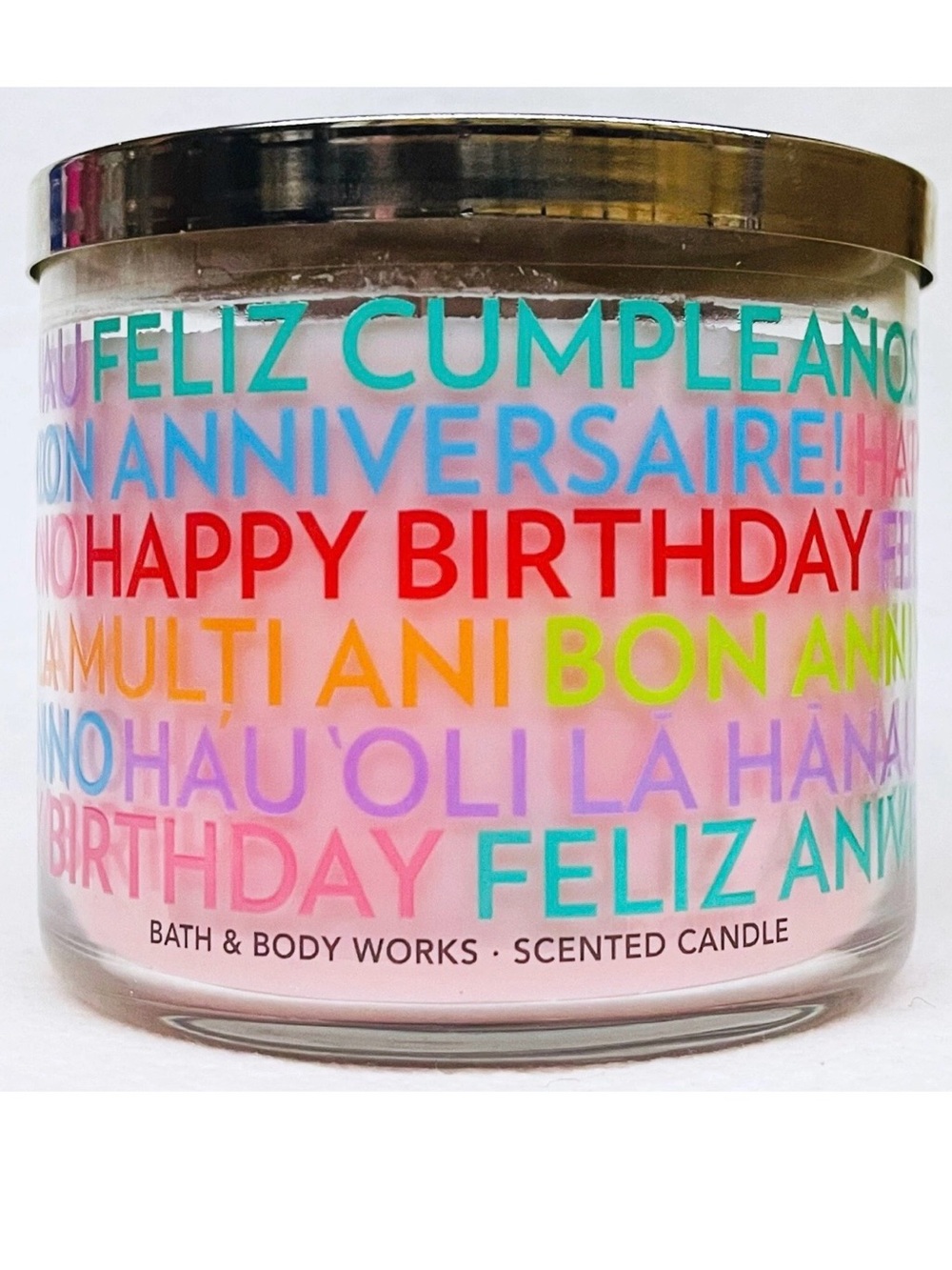 Bath & Body Works Happy Birthday Cranberry Pear Bellini 3 Wick Scented Candle